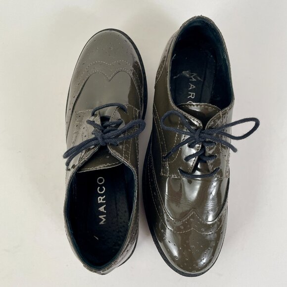 Marco Patent Platform Lace Up Brogue Oxfords Shoes, Deep Green, Size 7.5 (EU 38) - Picture 7 of 10